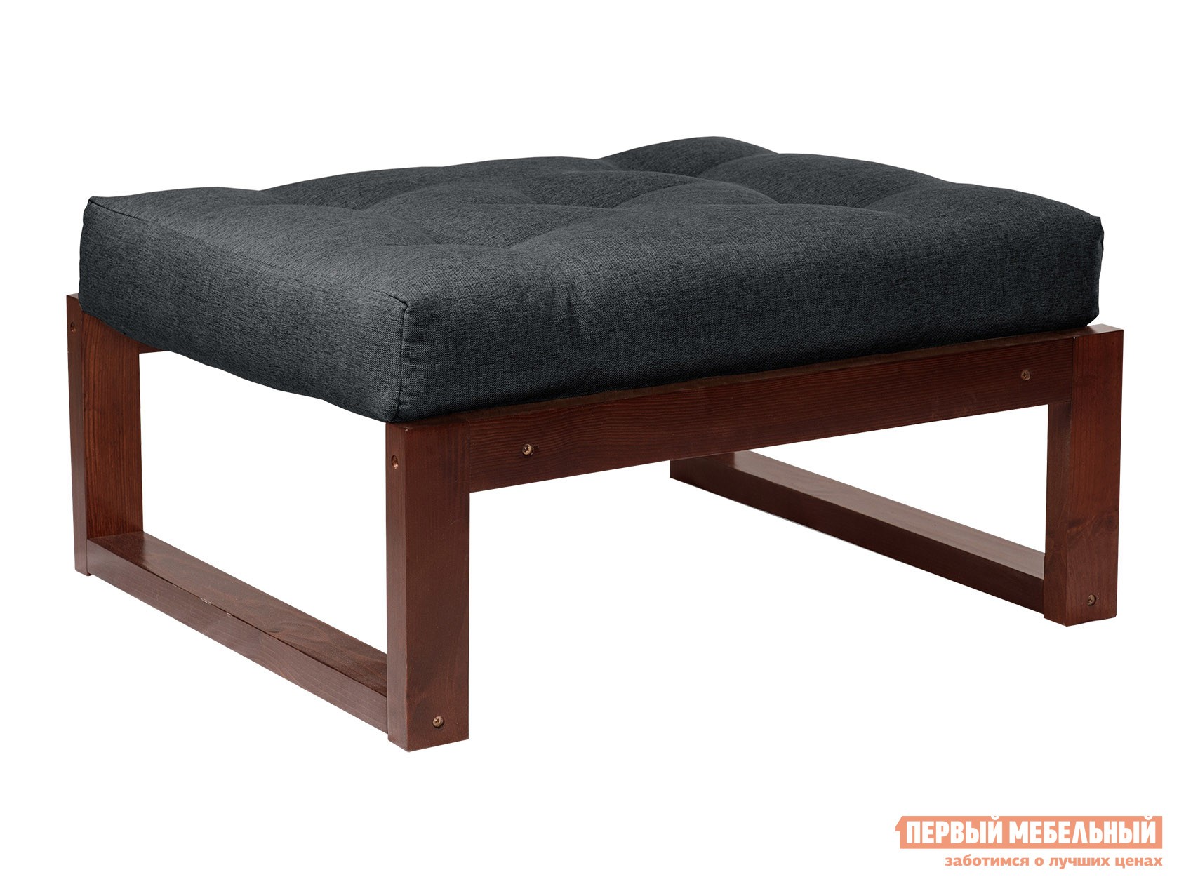 Пуфик  Амбер П Черный, рогожка, Вишня