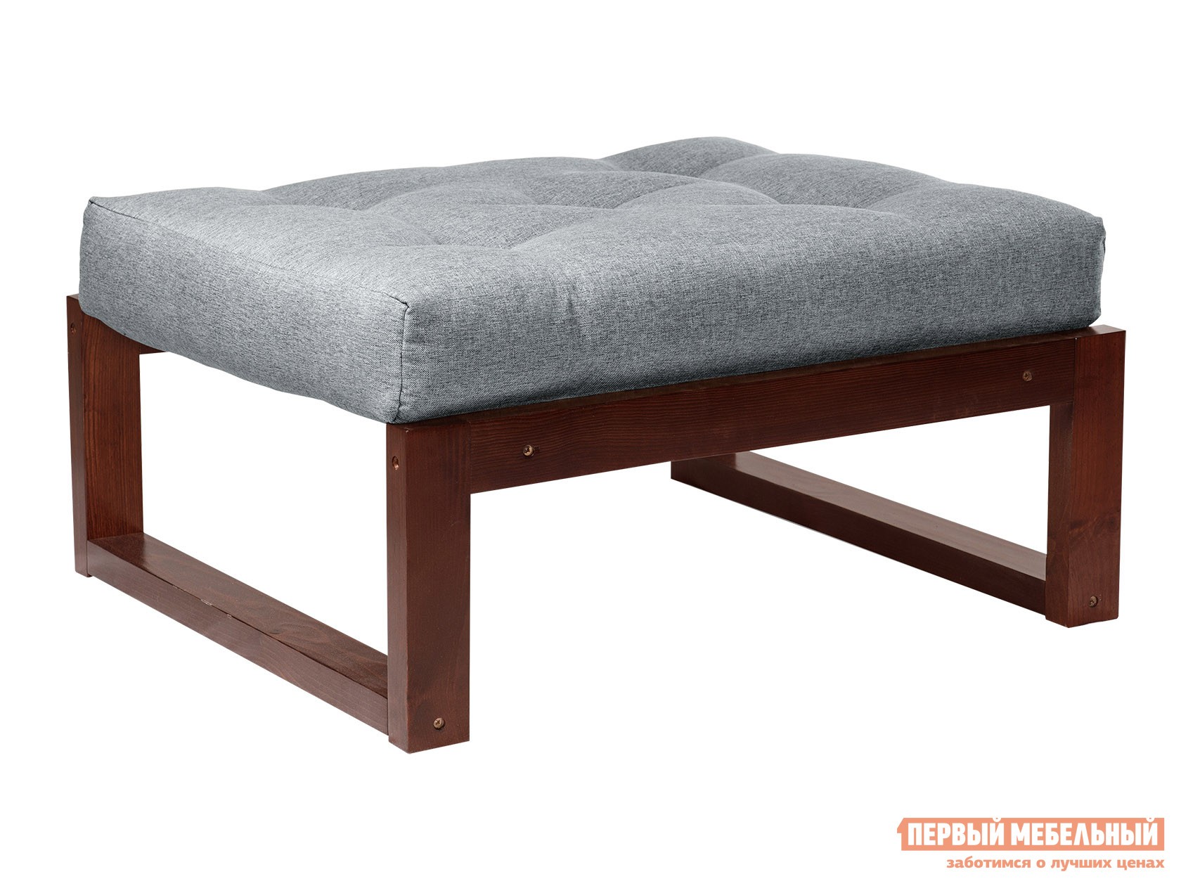 Пуфик  Амбер П Серый, рогожка, Вишня