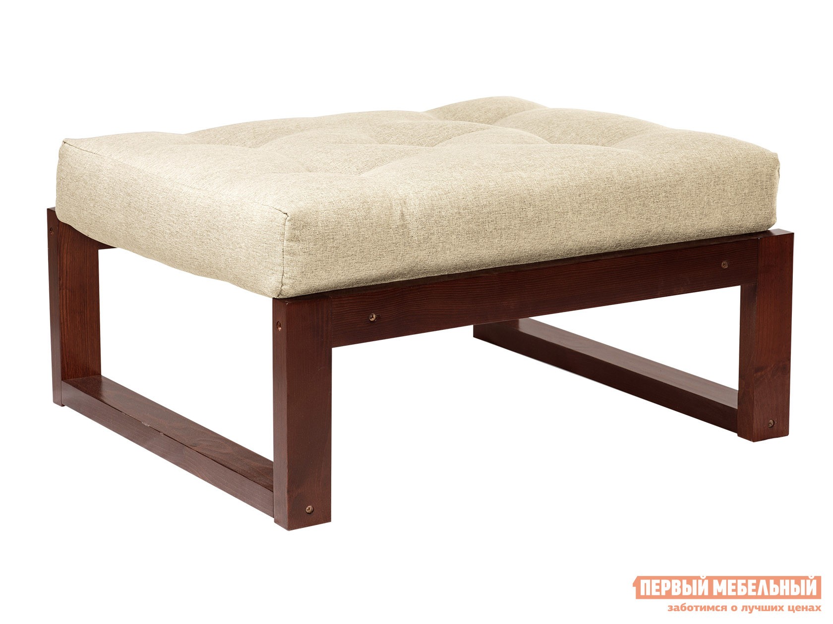 Пуфик  Амбер П Белый, рогожка, Вишня