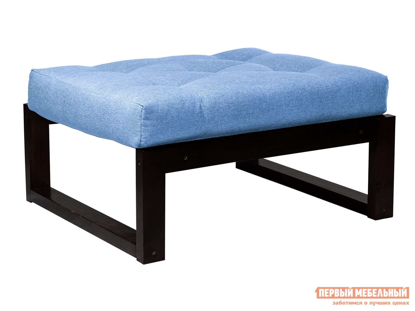 Пуфик  Амбер П Синий, рогожка, Венге