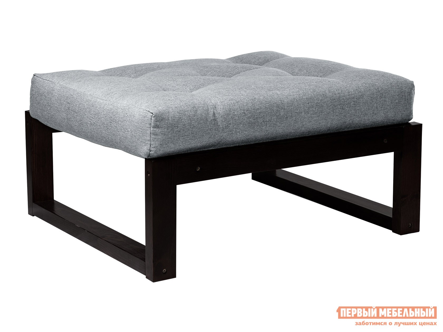 Пуфик  Амбер П Серый, рогожка, Венге