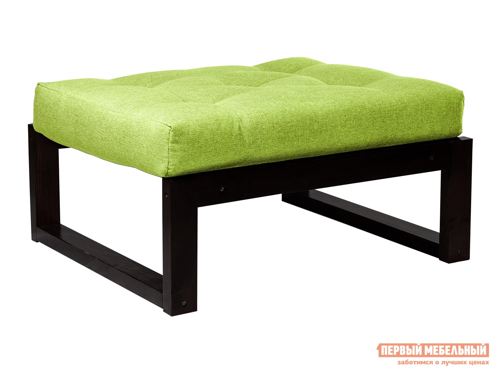 Пуфик  Амбер П Зеленый, рогожка, Венге