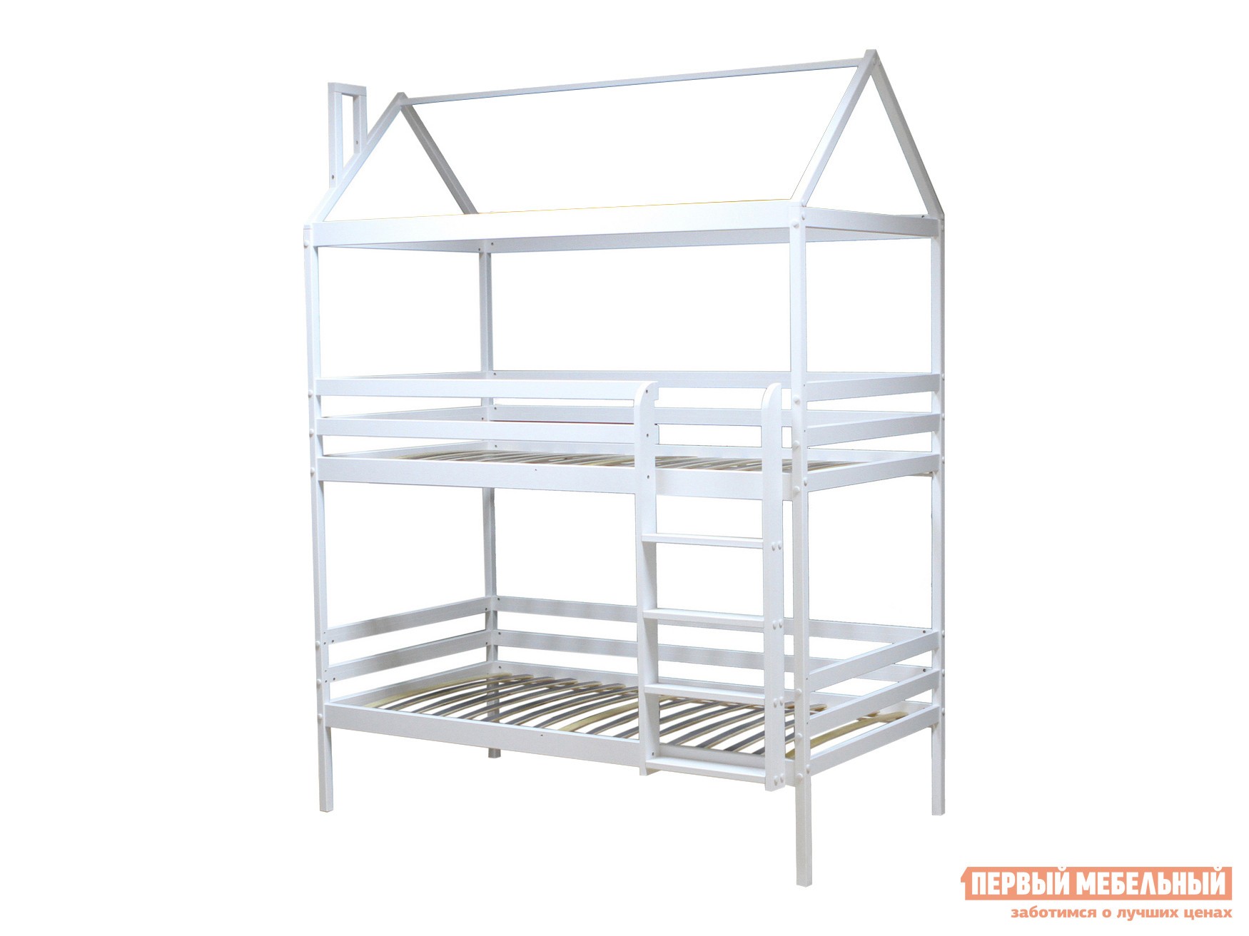 Двухъярусная кровать  Можга Красная Звезда Р429.1 Белая эмаль