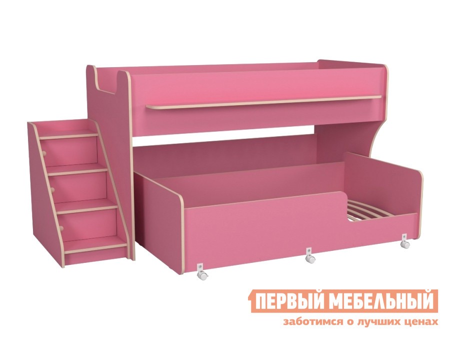 Кровать-чердак  Минки Розовый