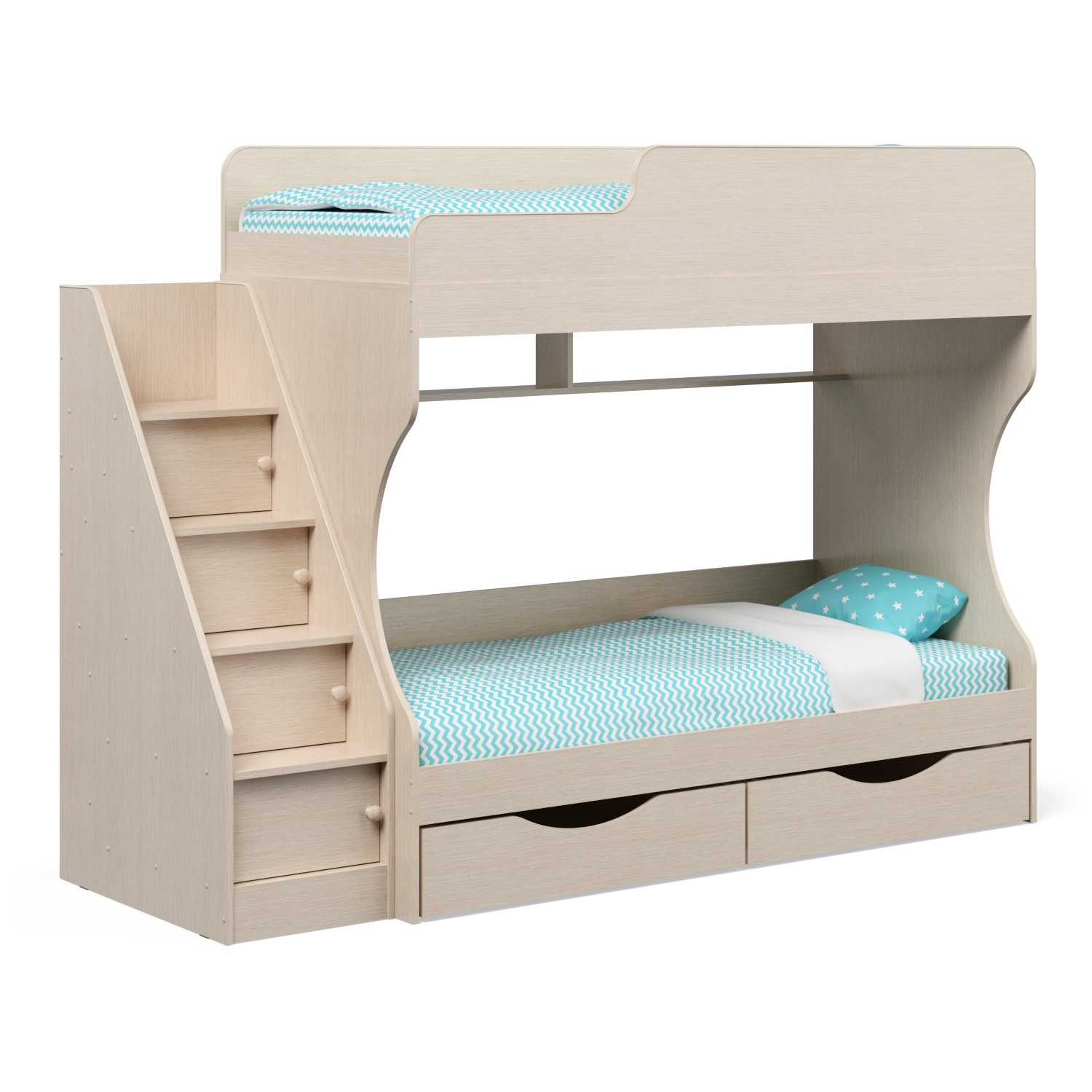 Двухъярусная кровать  Р443 Капризун 6 Дуб млечный