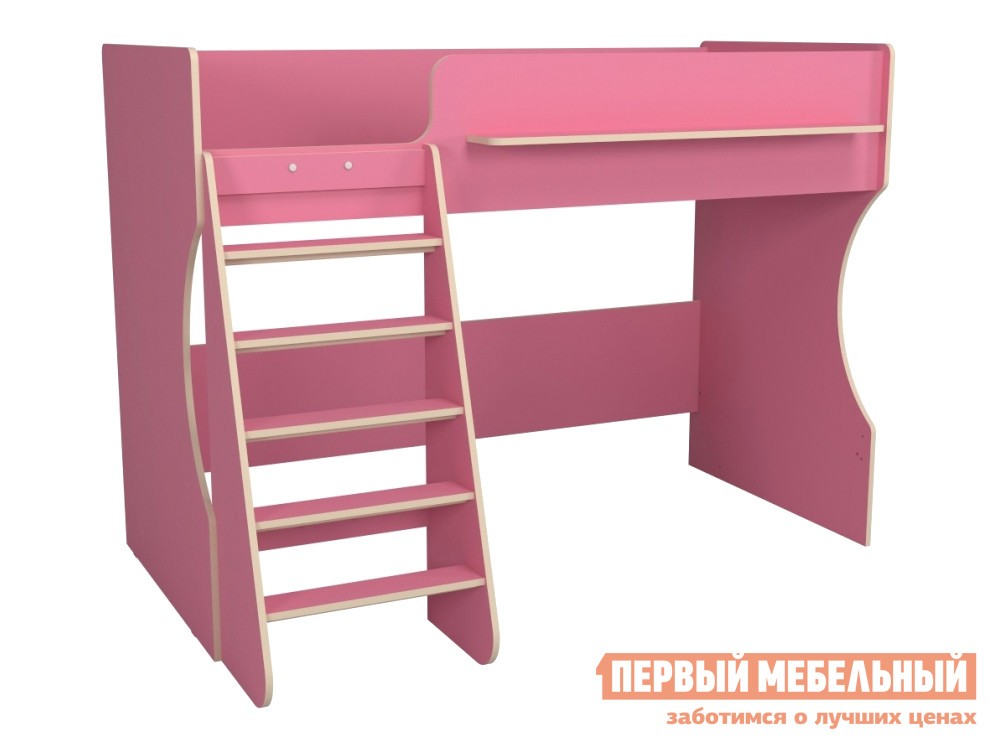 Кровать-чердак  Марли Розовый, Без полок