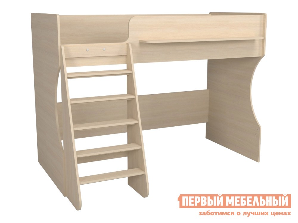 Кровать-чердак  Марли Дуб млечный, Без полок