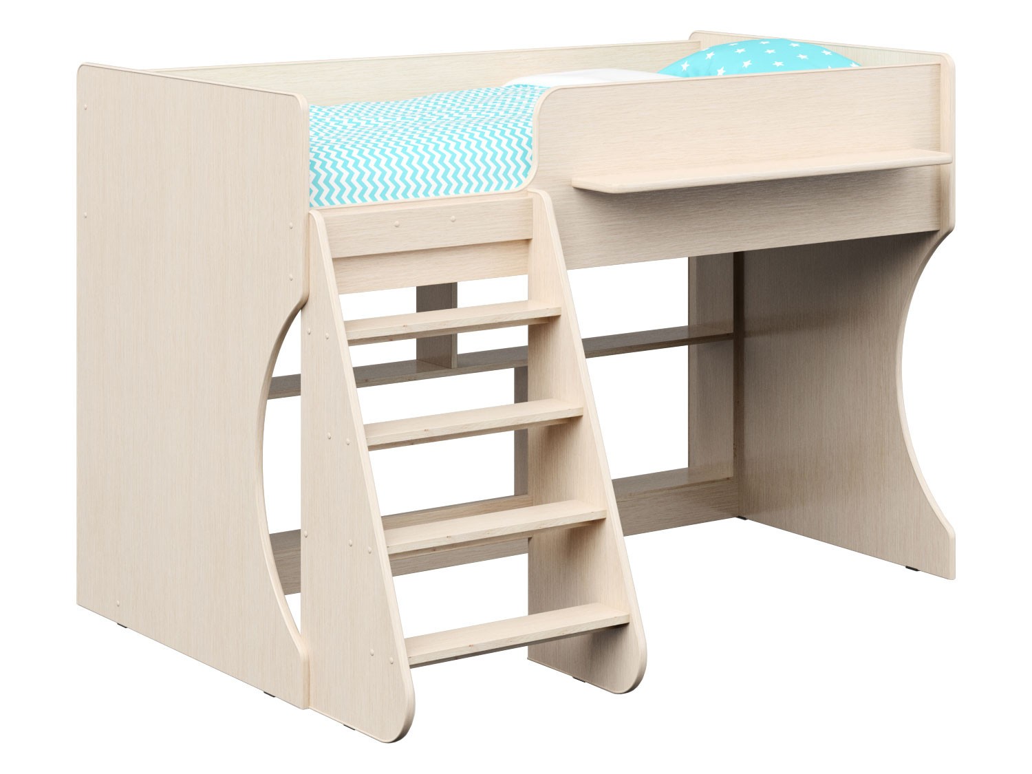 Кровать-чердак  Шарни Дуб млечный