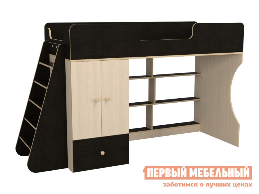 Кровать-чердак  Луиза Дуб миланский / Дуб млечный