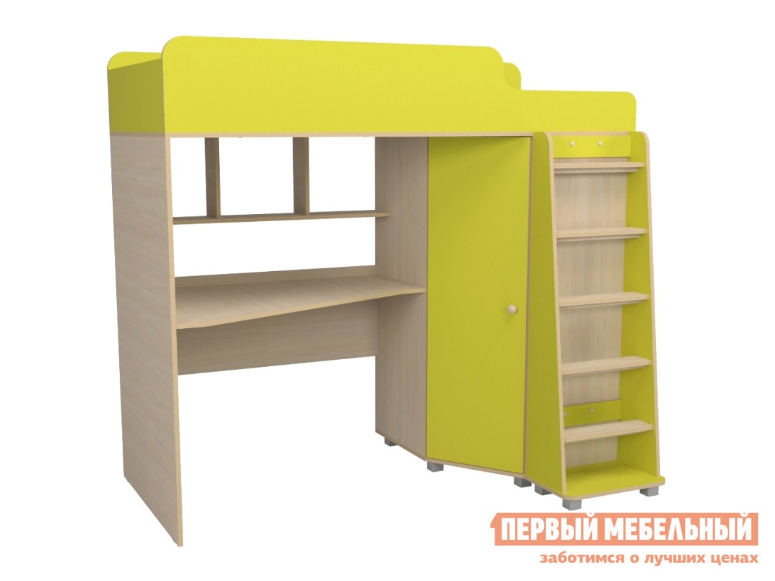 Кровать-чердак  Унвер Лайм / Дуб млечный