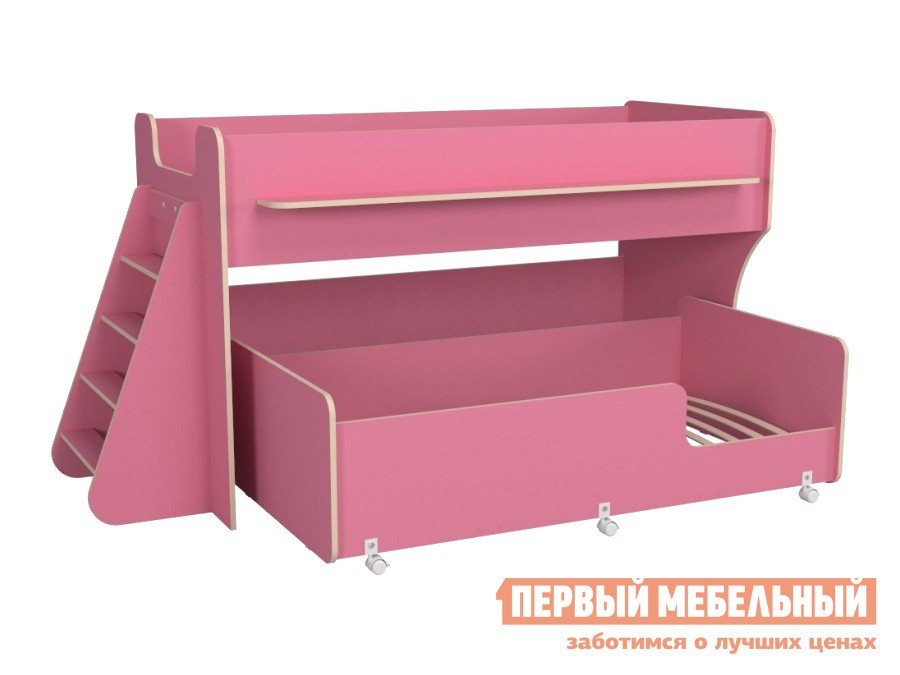 Кровать-чердак  Ларни Розовый