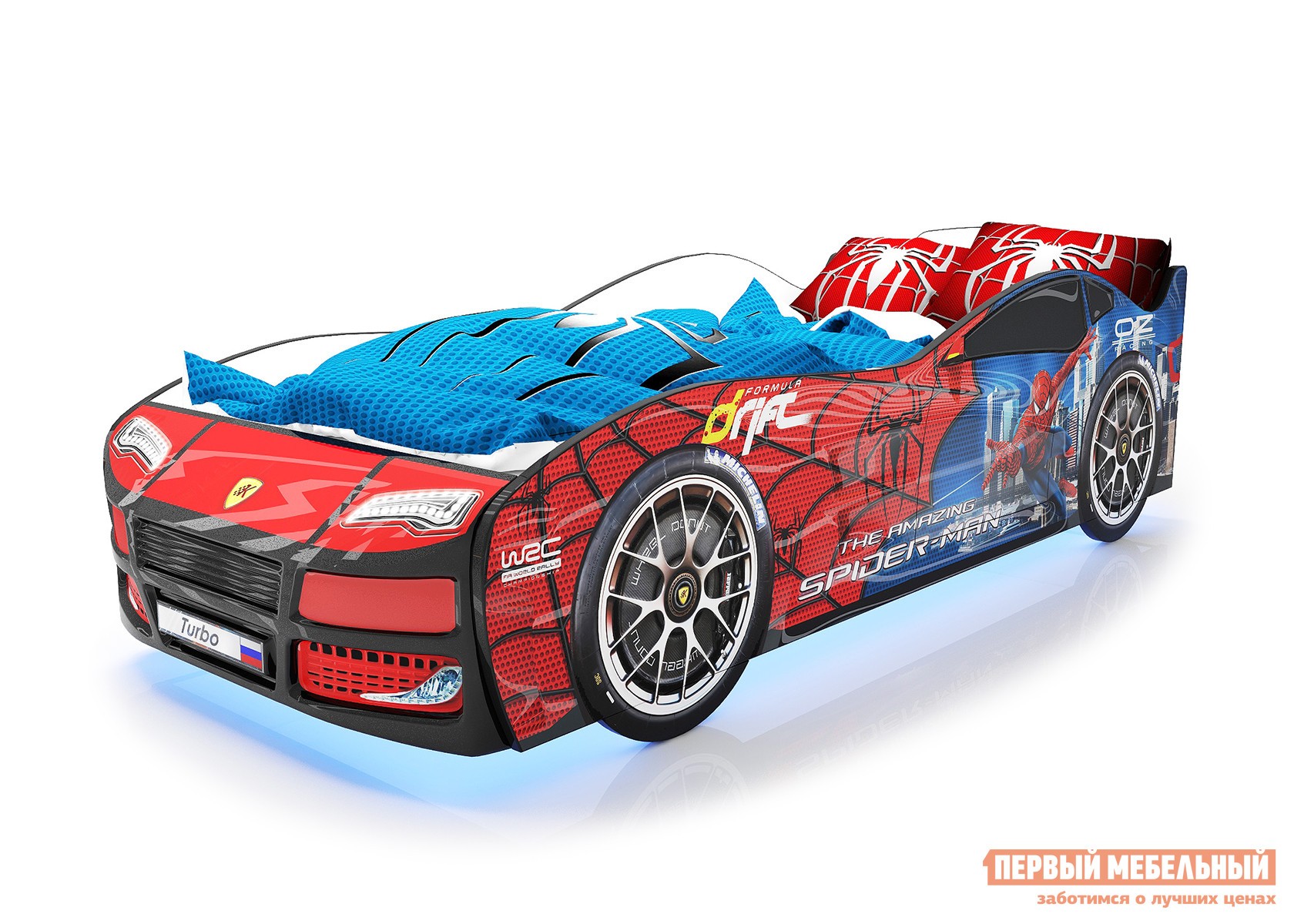 Кровать-машина  Турбо Спайдер (Турбо), С подсветкой дна