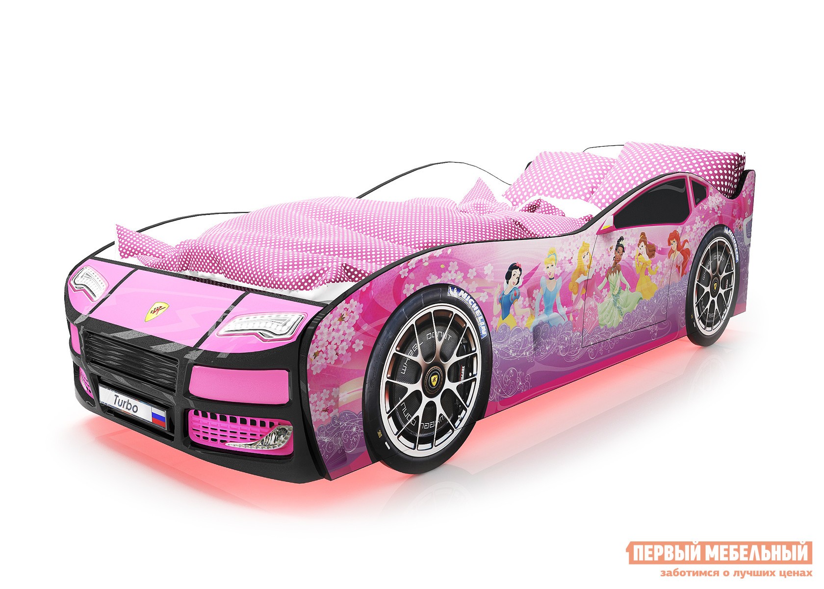 Кровать-машина  Турбо Фея (Турбо), С подсветкой дна