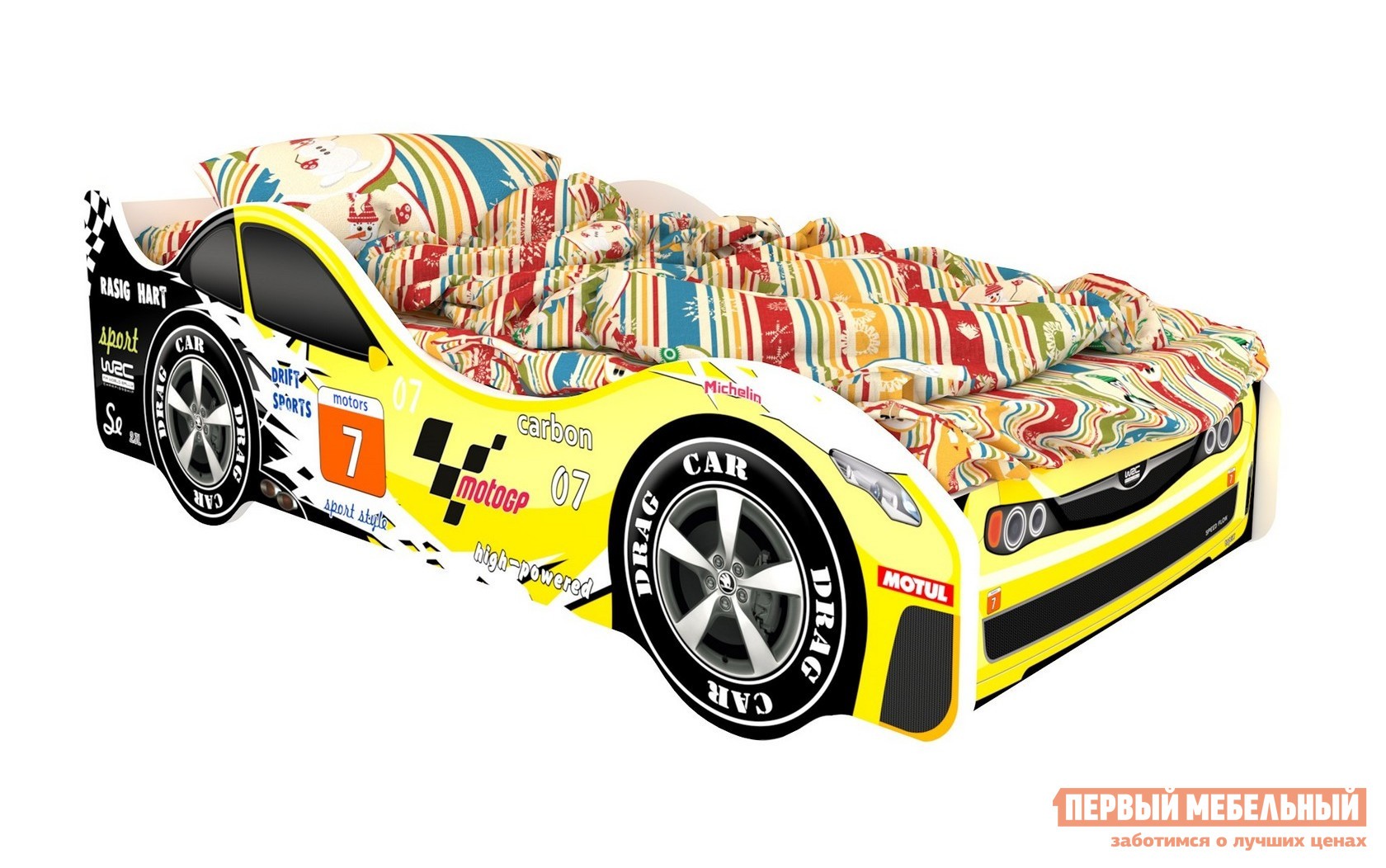 Кровать-машина  Город Желтый (Лондон), С подсветкой дна