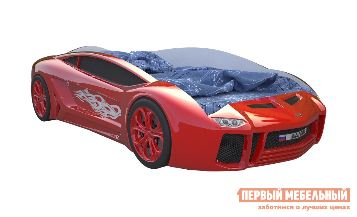 Кровать-машина  Ламба Next Красный (Ламба Next), С подсветкой дна