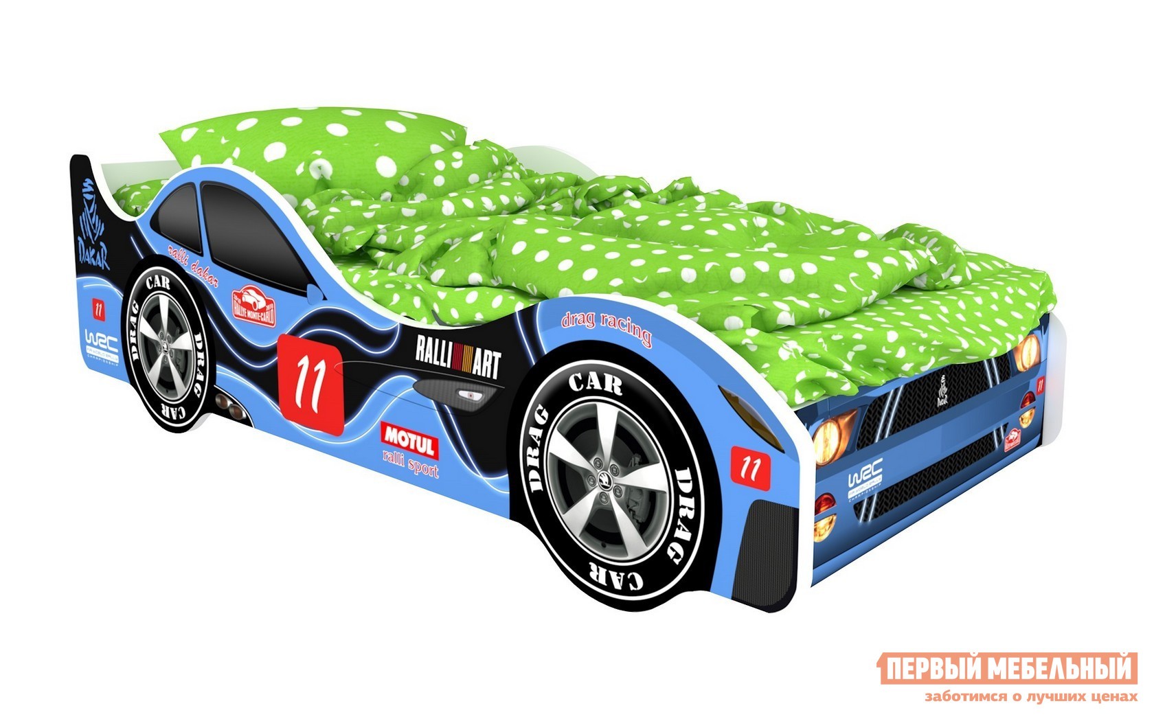 Кровать-машина  Город Синий (Нью-Йорк), С подсветкой дна