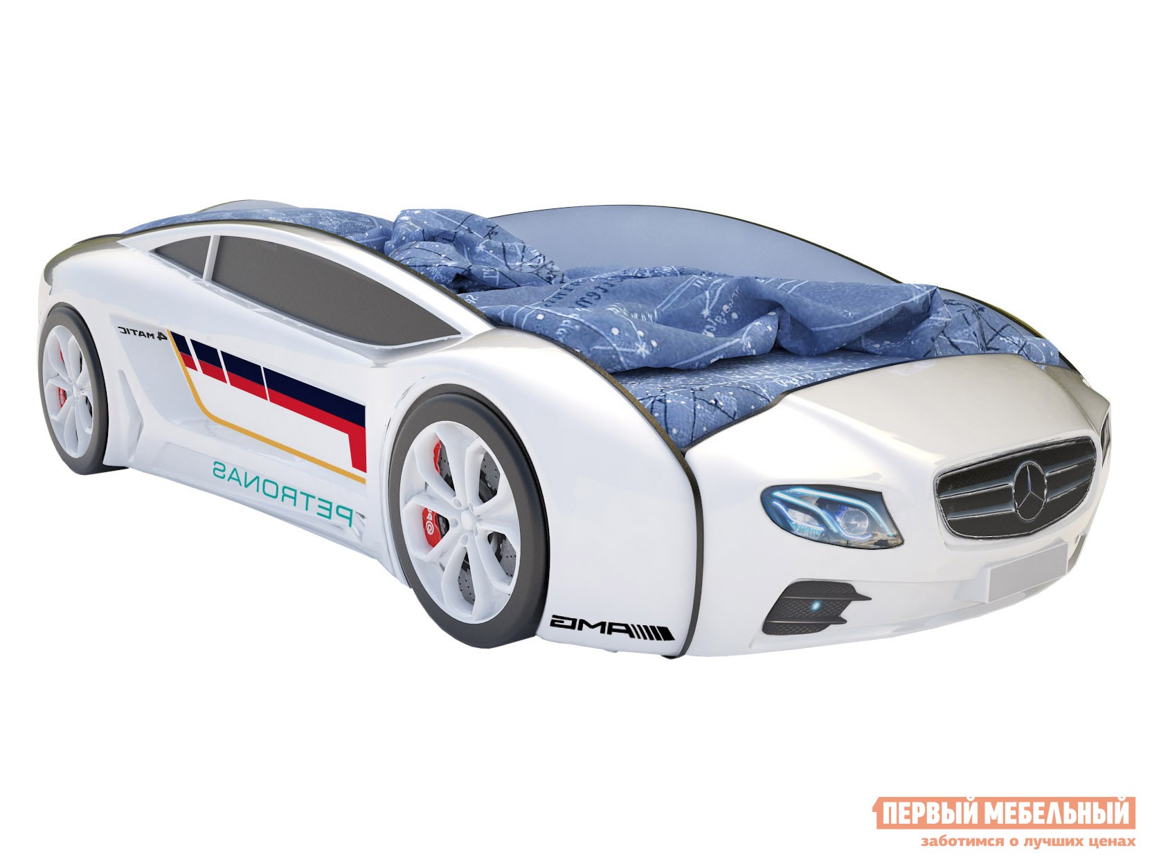 Кровать-машина  Roadster Мерседес Белый (Мерседес Roadster), Без подсветки