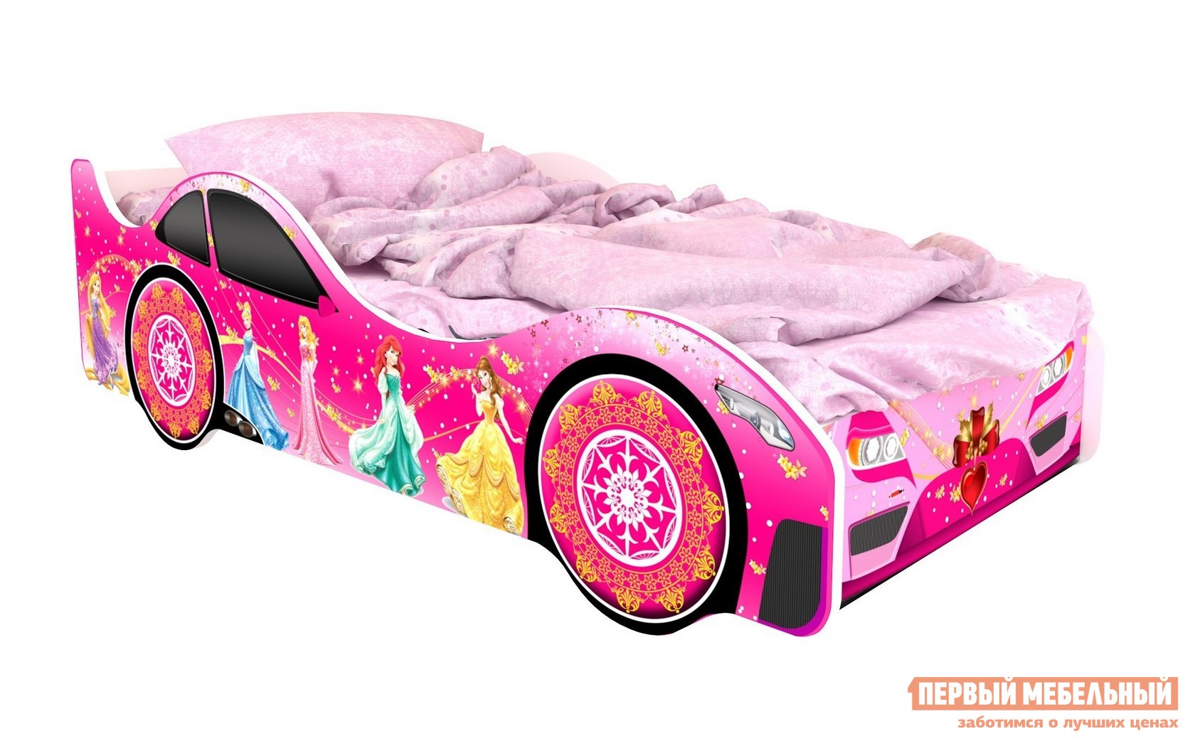 Кровать-машина  Город Розовый (Вена), С подсветкой дна