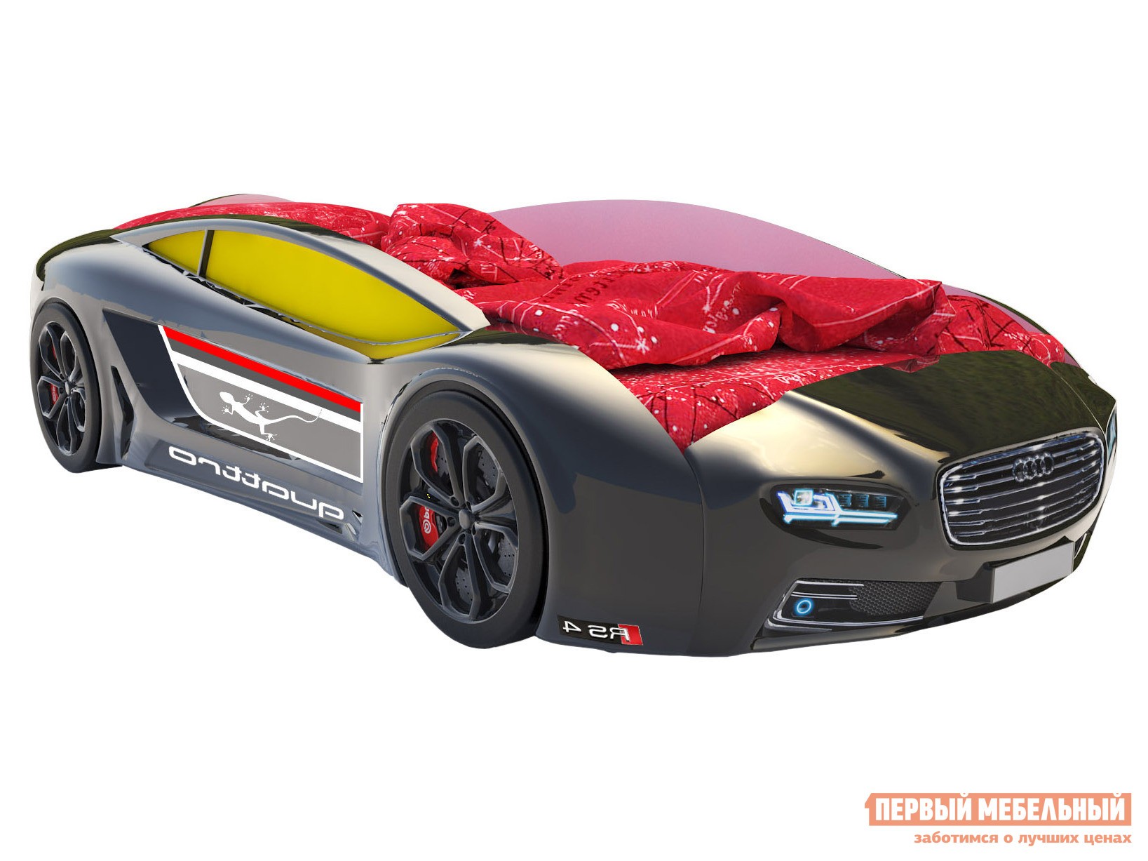 Кровать-машина  Roadster Ауди Черный (Ауди Roadster), Без подсветки