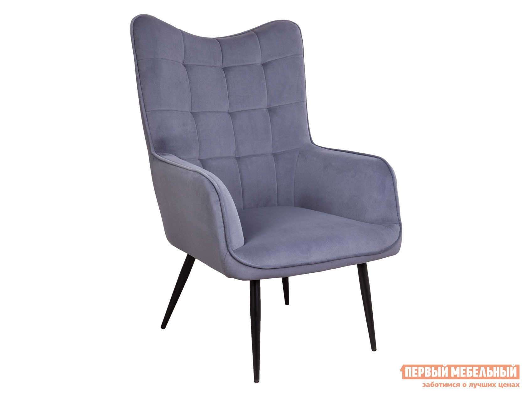 Стул  Богема Серый, велюр / Черный металл