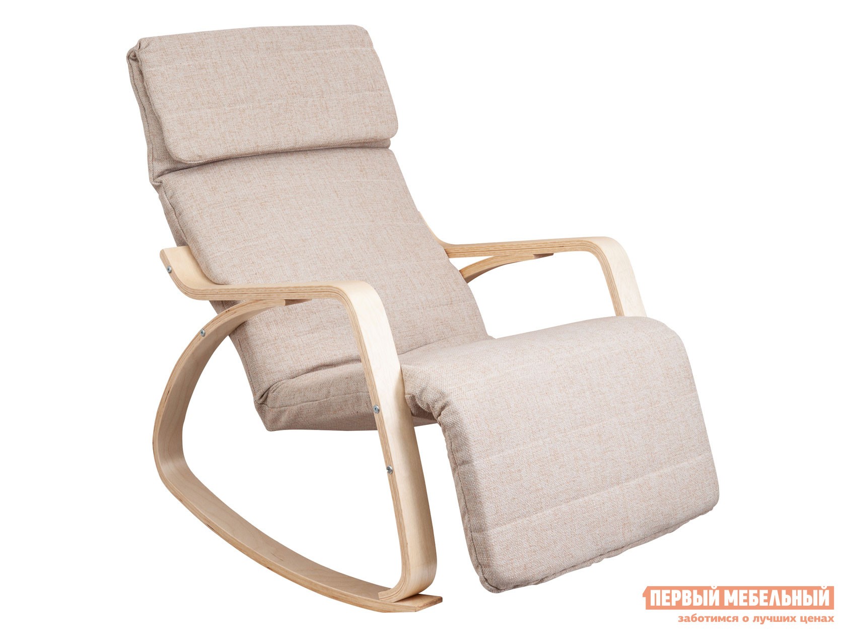 Кресло-качалка  Смарт Бежевый, ткань / Береза
