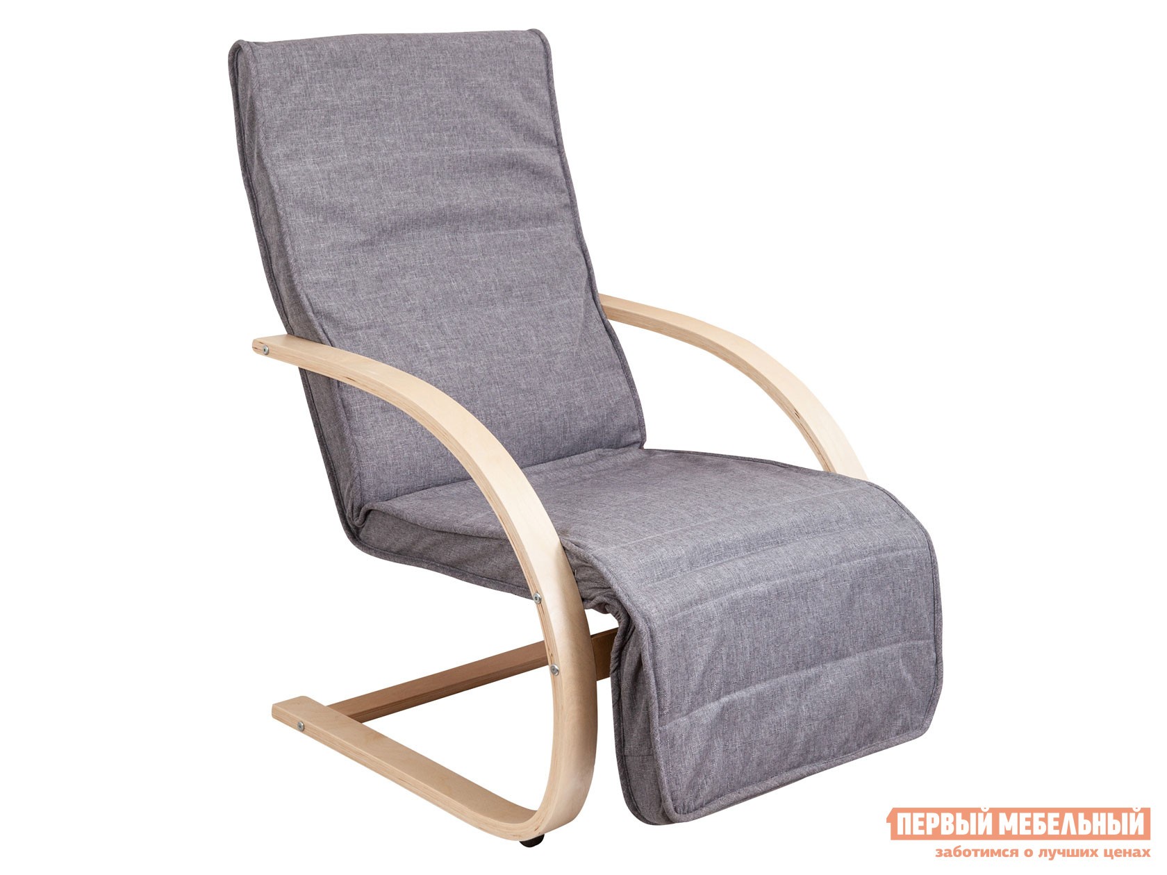 Кресло-качалка  Гранд Темно-серый, ткань / Береза
