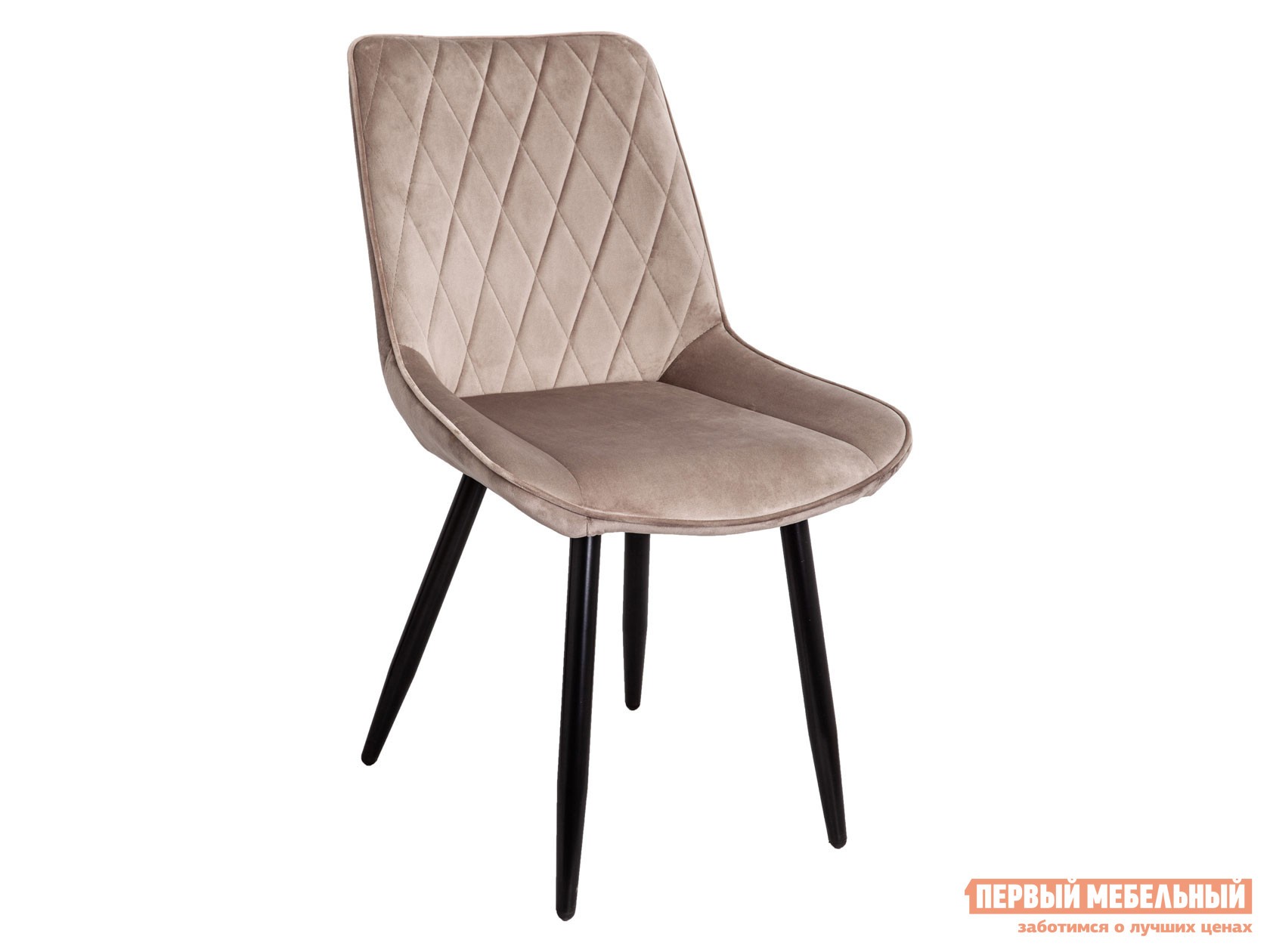 Стул  Ника Бежевый, велюр / Черный, металл