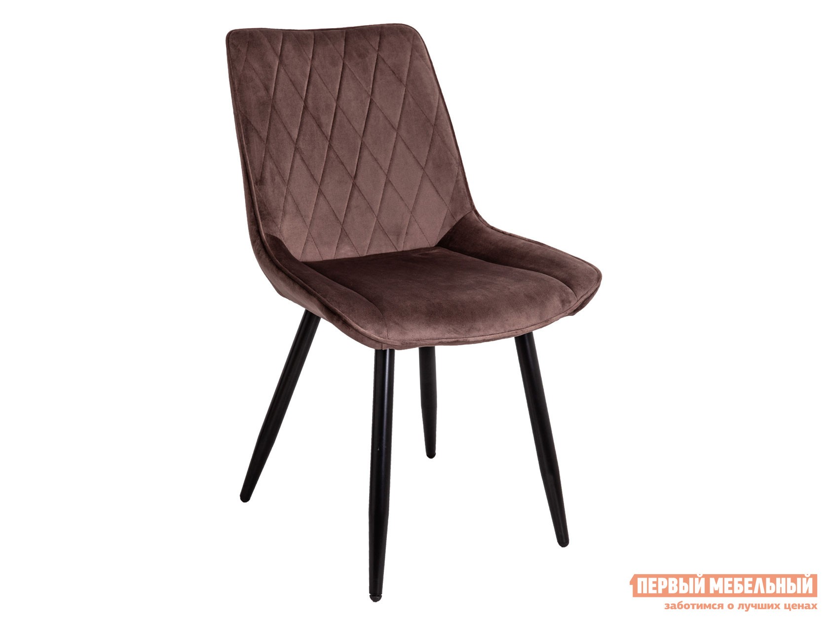 Стул  Ника Коричневый, велюр / Черный, металл