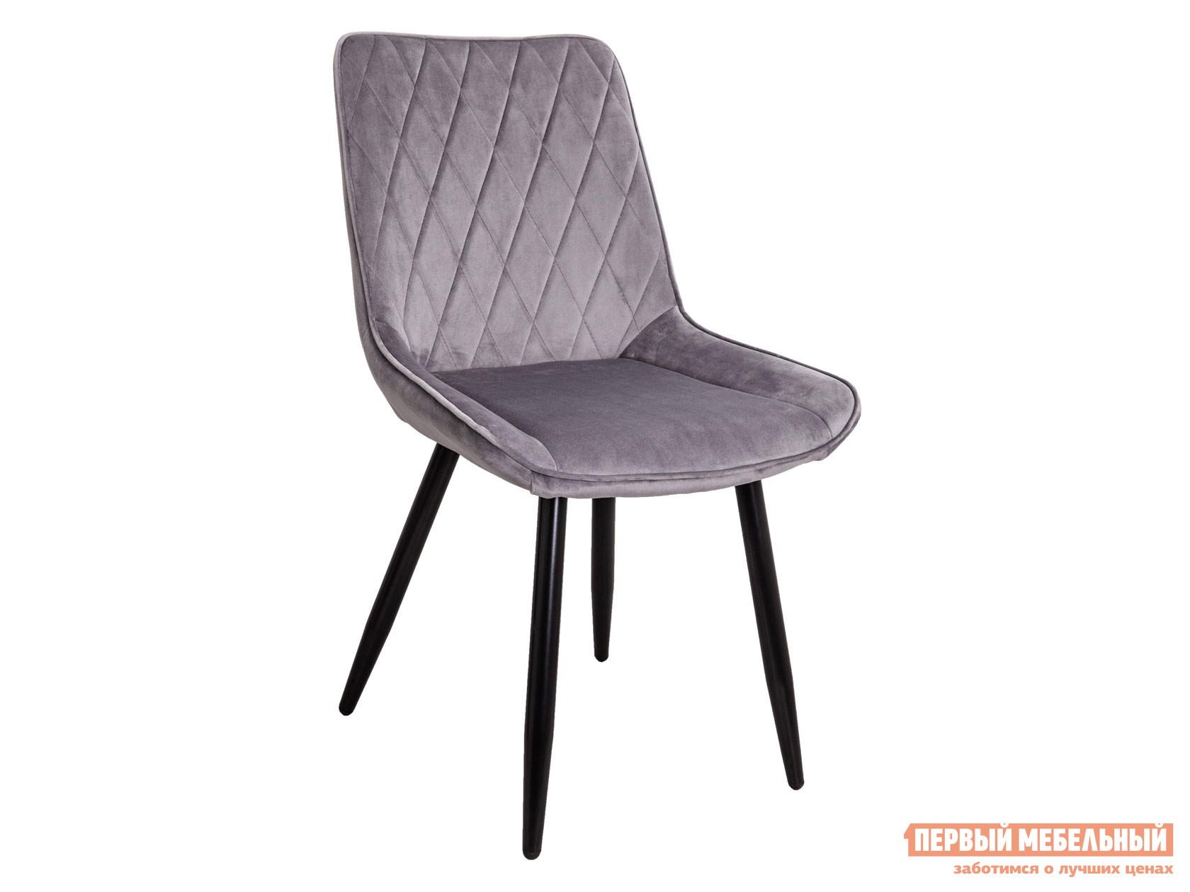 Стул  Ника Светло-серый, велюр / Черный металл