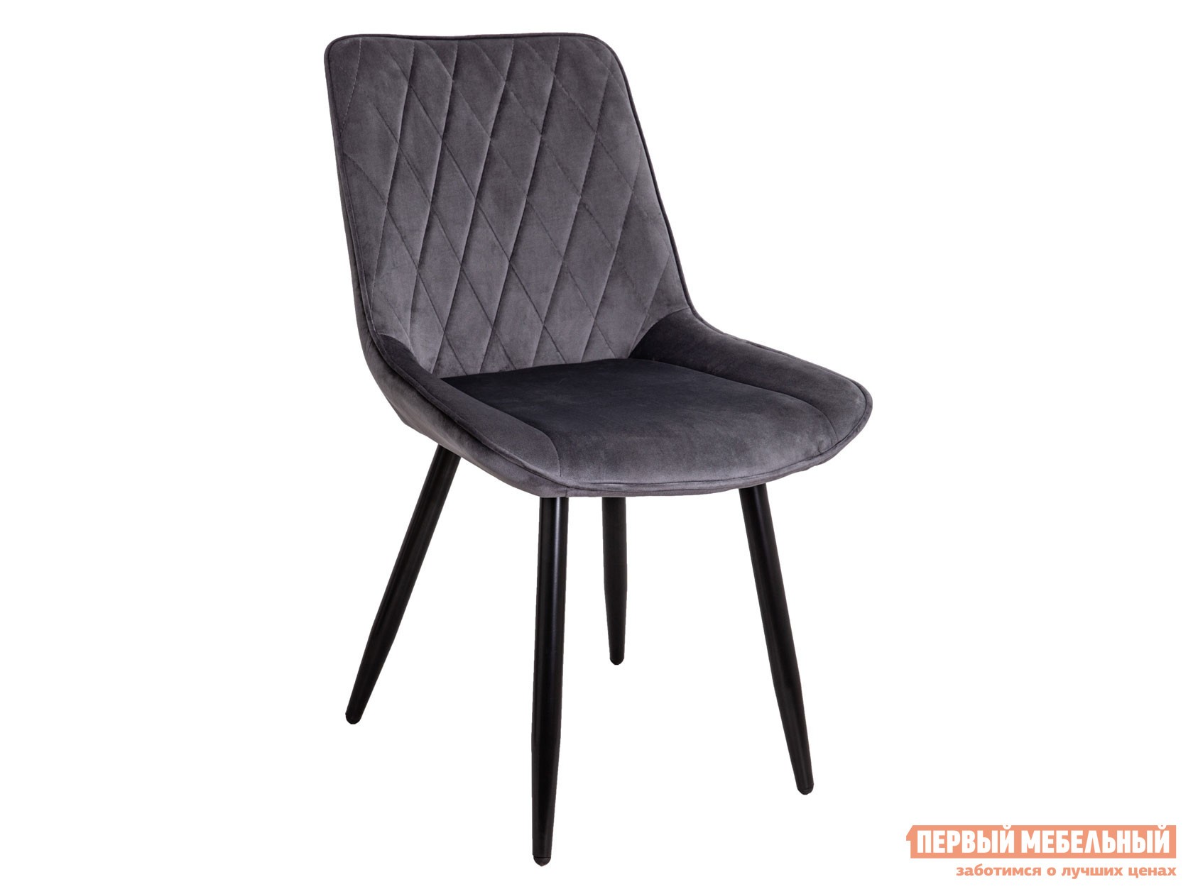 Стул  Ника Серый, велюр / Черный