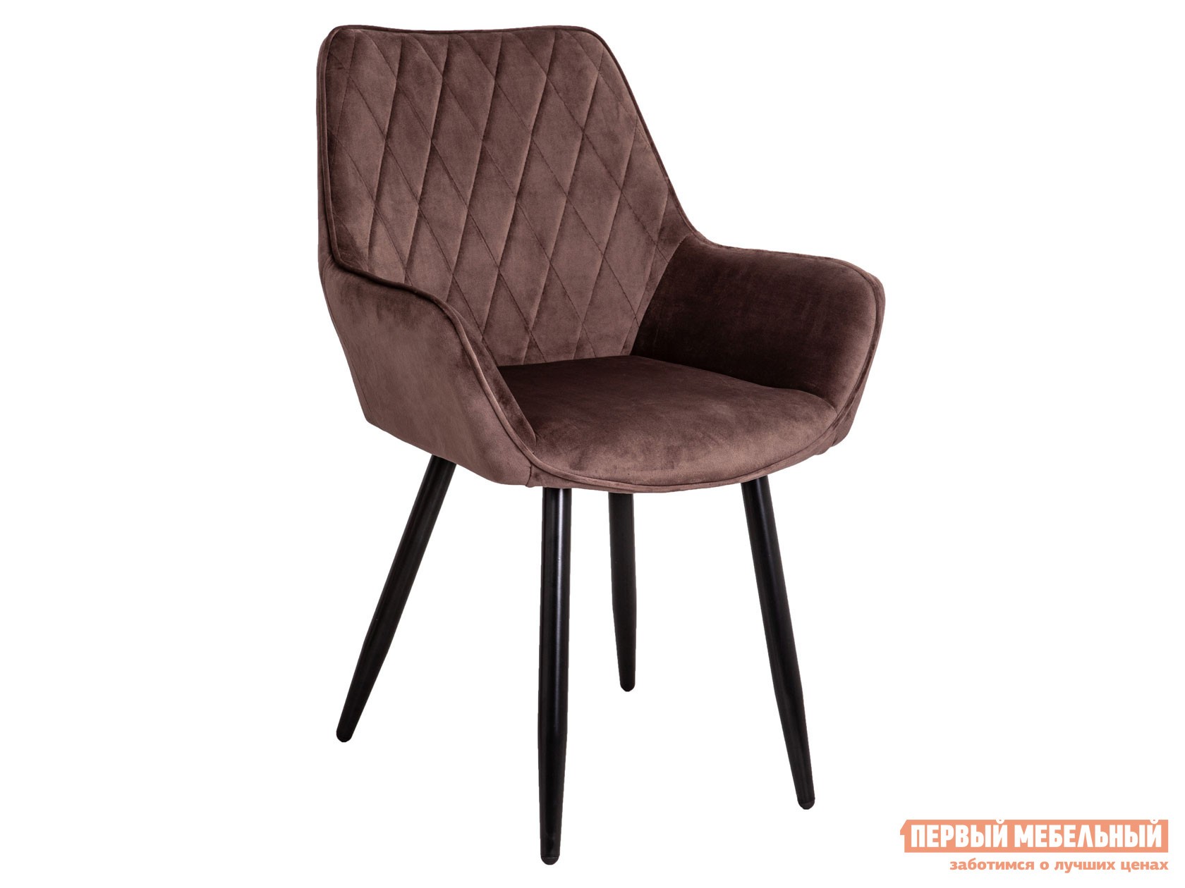 Стул  Пабло Коричневый, велюр / Черный, металл