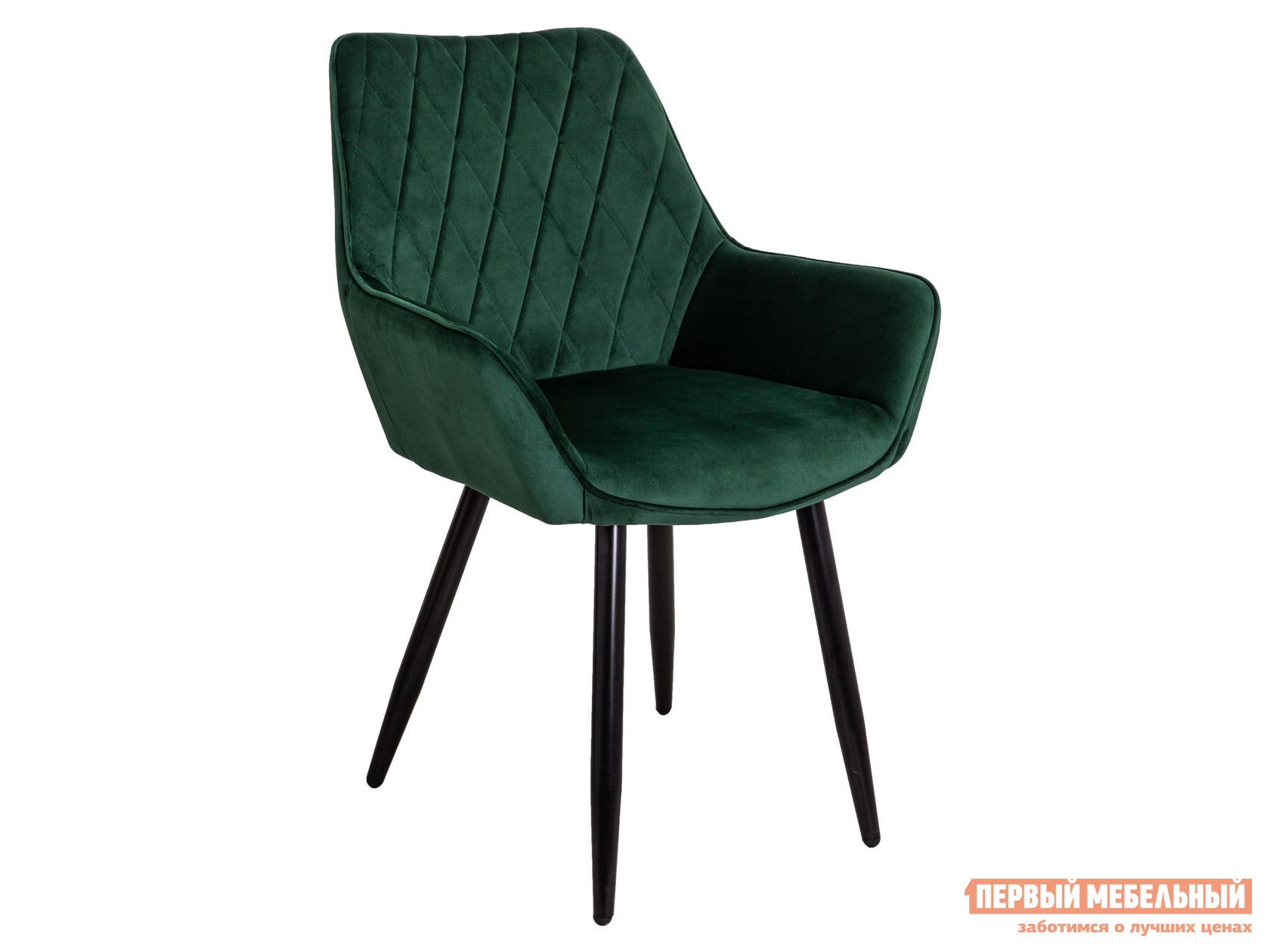 Стул  Пабло Темно-зеленый, велюр / Черный