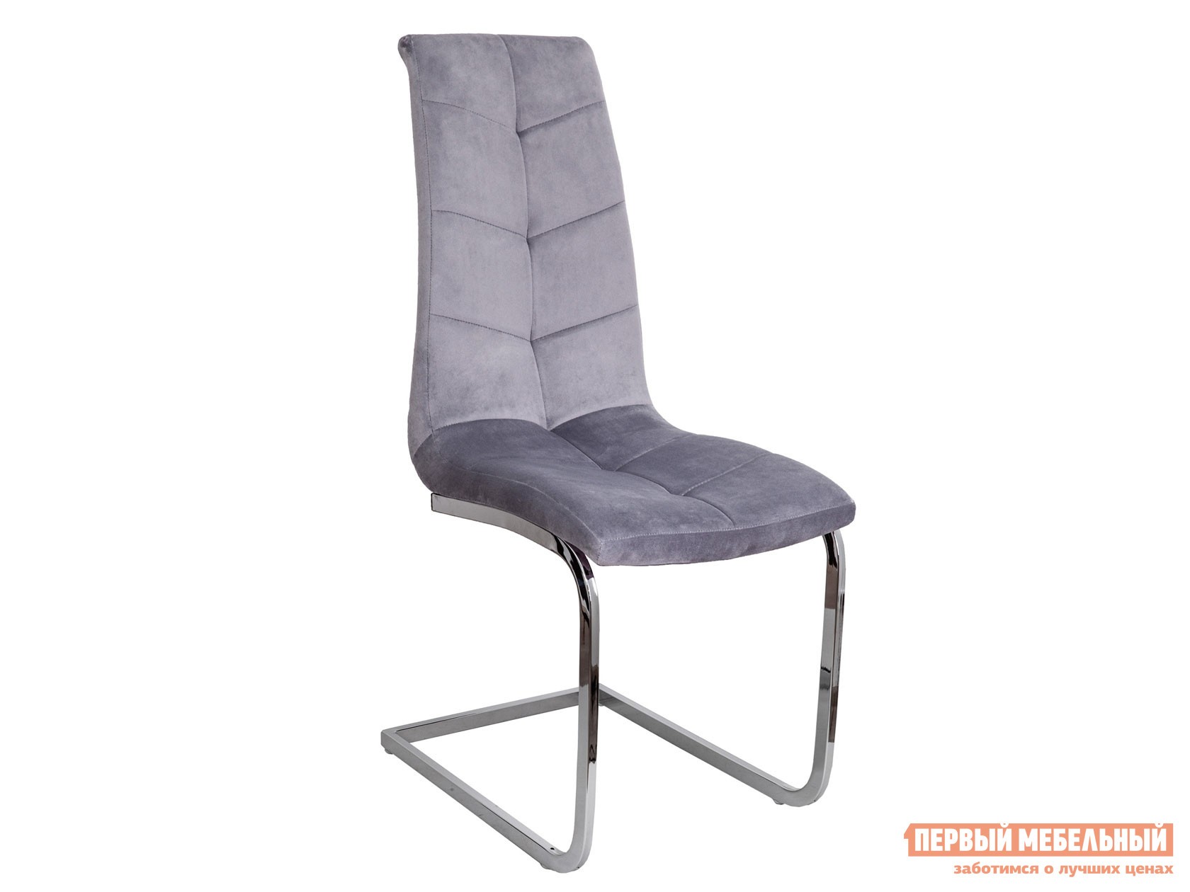 Стул  Томас Темно-серый, велюр / Хром