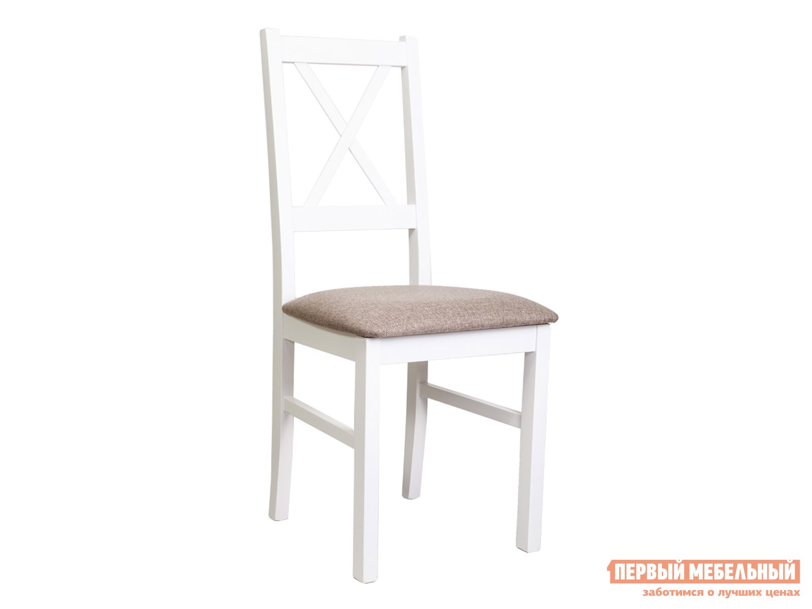 Стул  Нило 10 Светло-коричневый, ткань / Белый, дерево