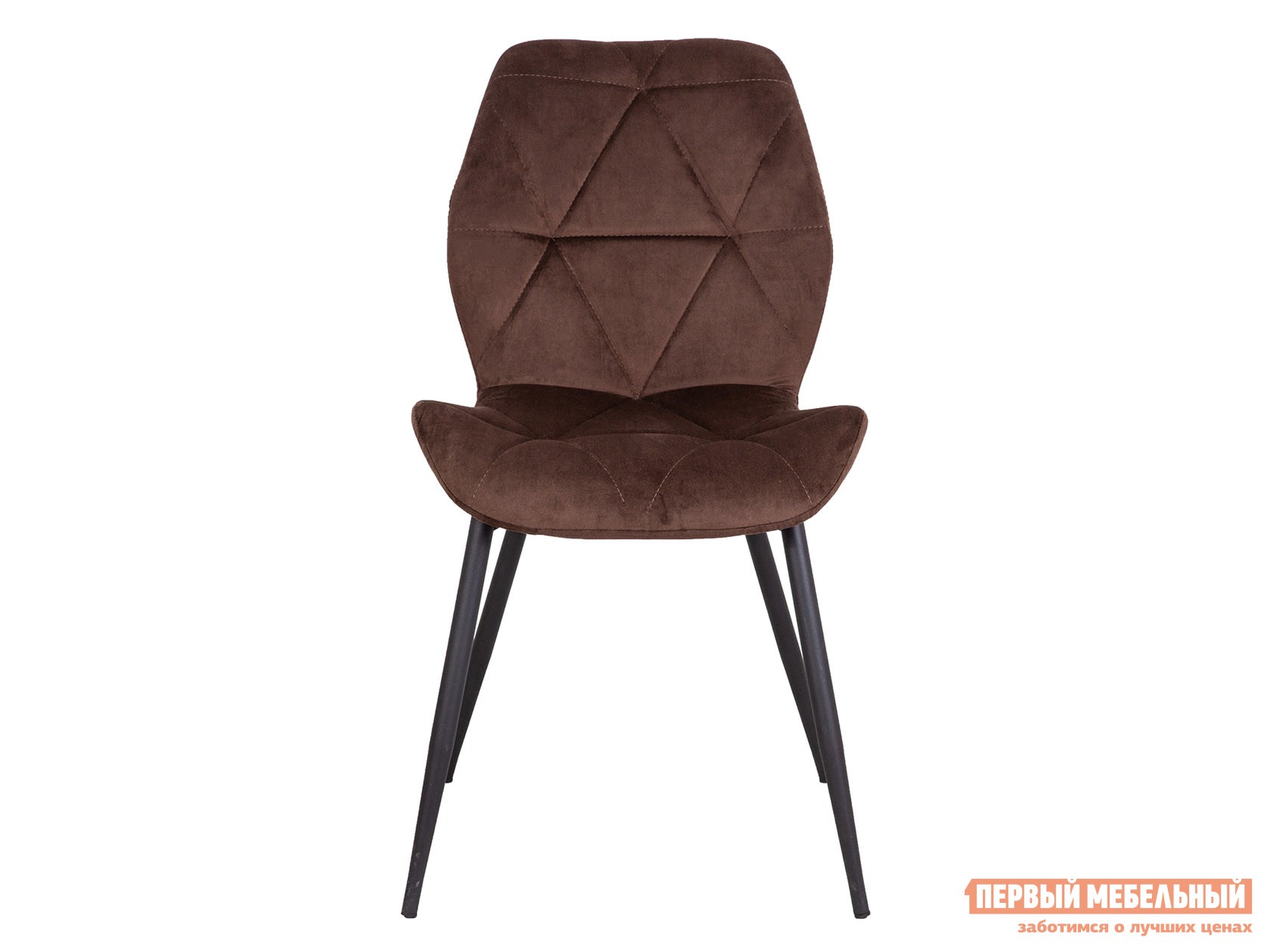 Стул  Конго Шоколадный, велюр / Черный, металл