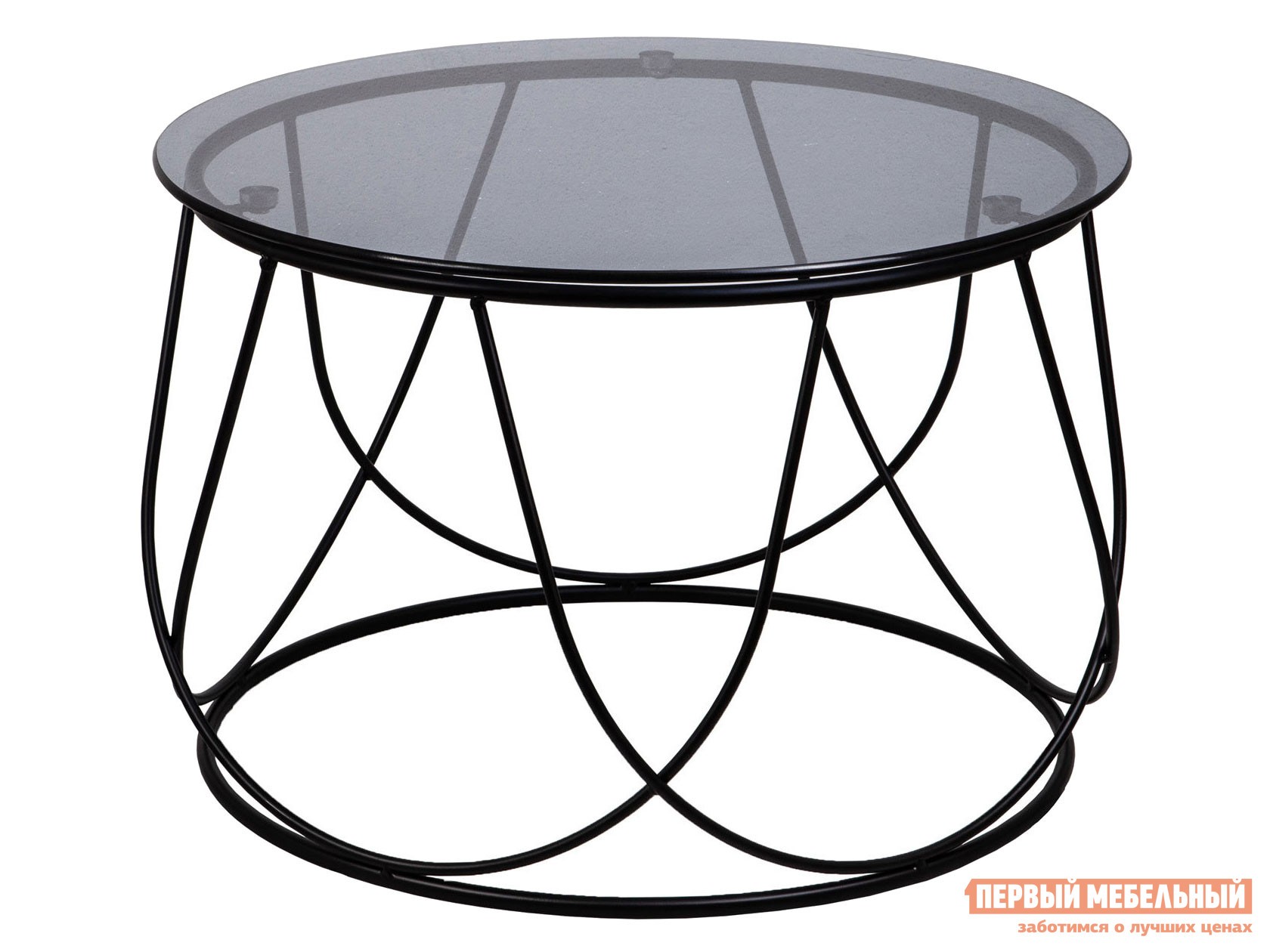 Журнальный столик  Бабл Тонированное стекло / Черный, 400 х 600 х 600 мм