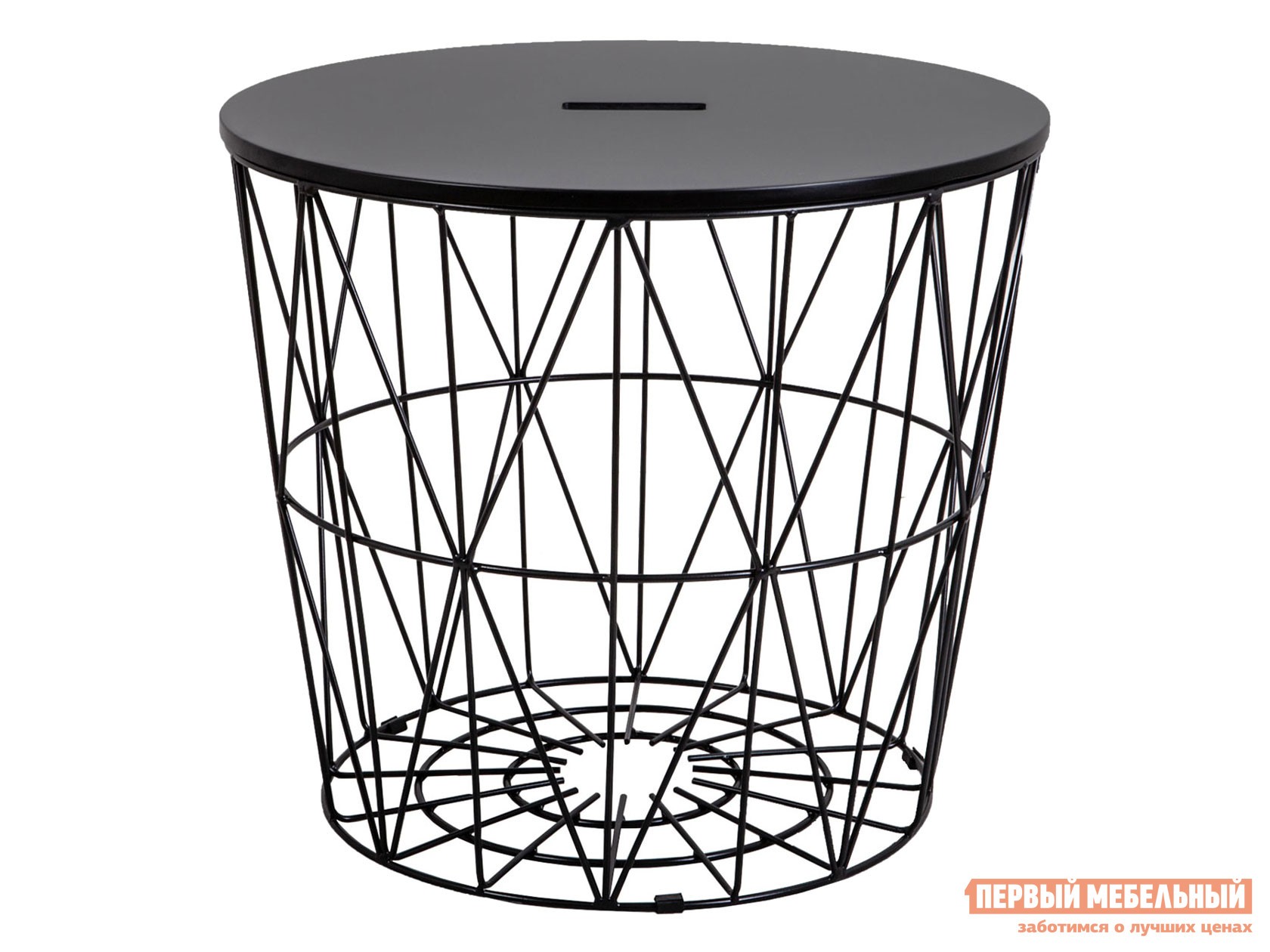 Журнальный столик  Джумбо Черная МДФ / Черный металл