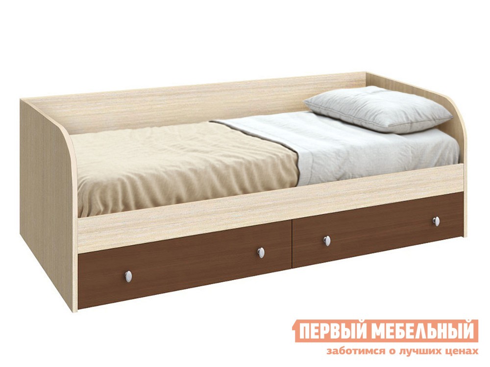 Детская кровать  Астра Дуб Молочный / Орех, Без подушек