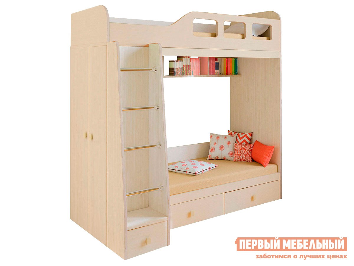 Двухъярусная кровать  Астра 3 Дуб Молочный