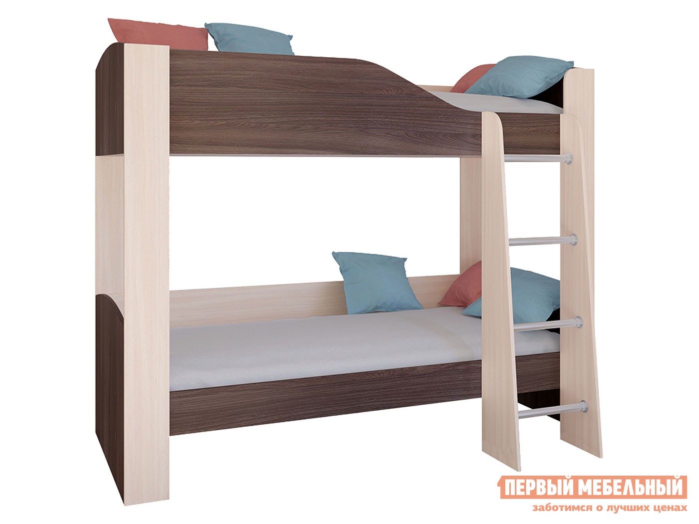 Двухъярусная кровать  Астра 2 Дуб Молочный / Дуб Шамони, Без ящика