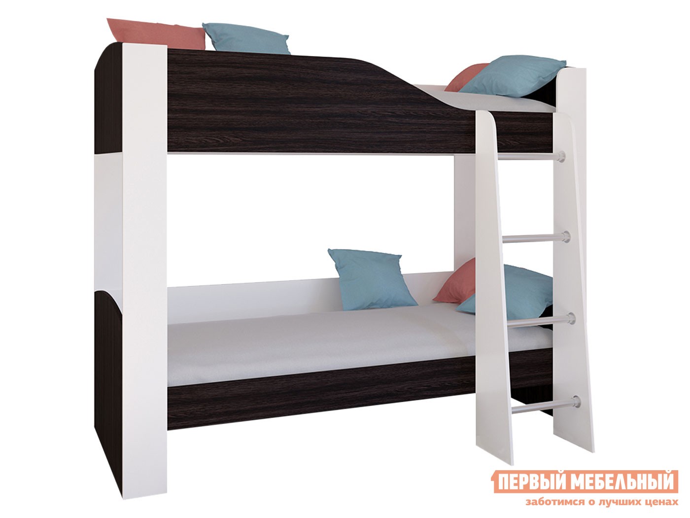 Двухъярусная кровать  Астра 2 Белый / Венге, Без ящика