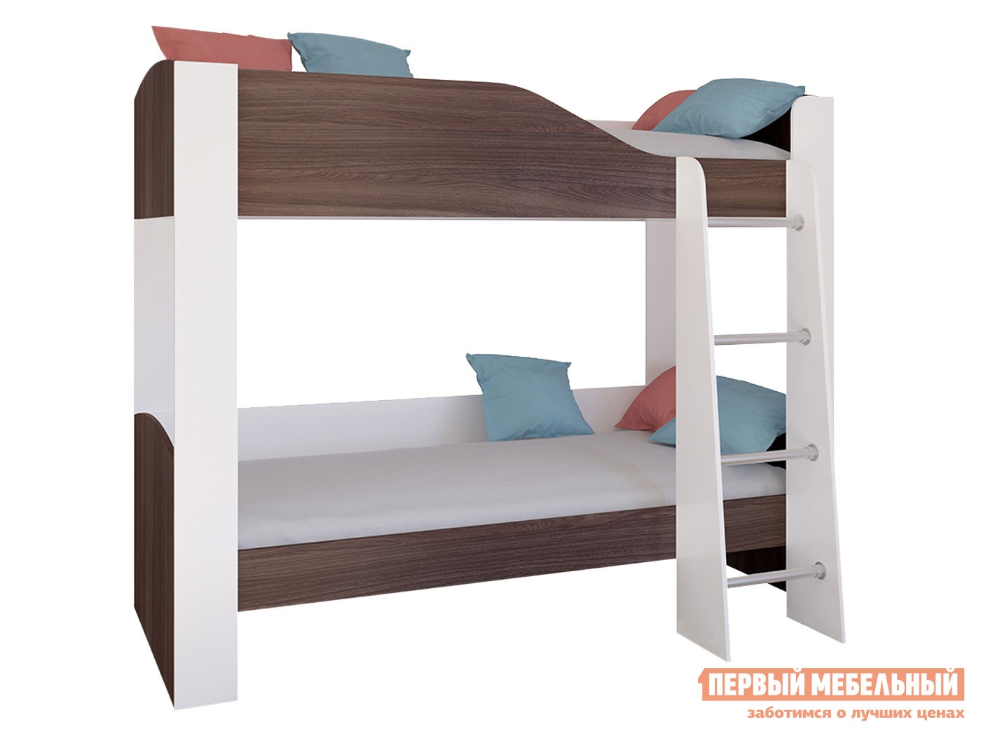 Двухъярусная кровать  Астра 2 Белый / Дуб Шамони, Без ящика