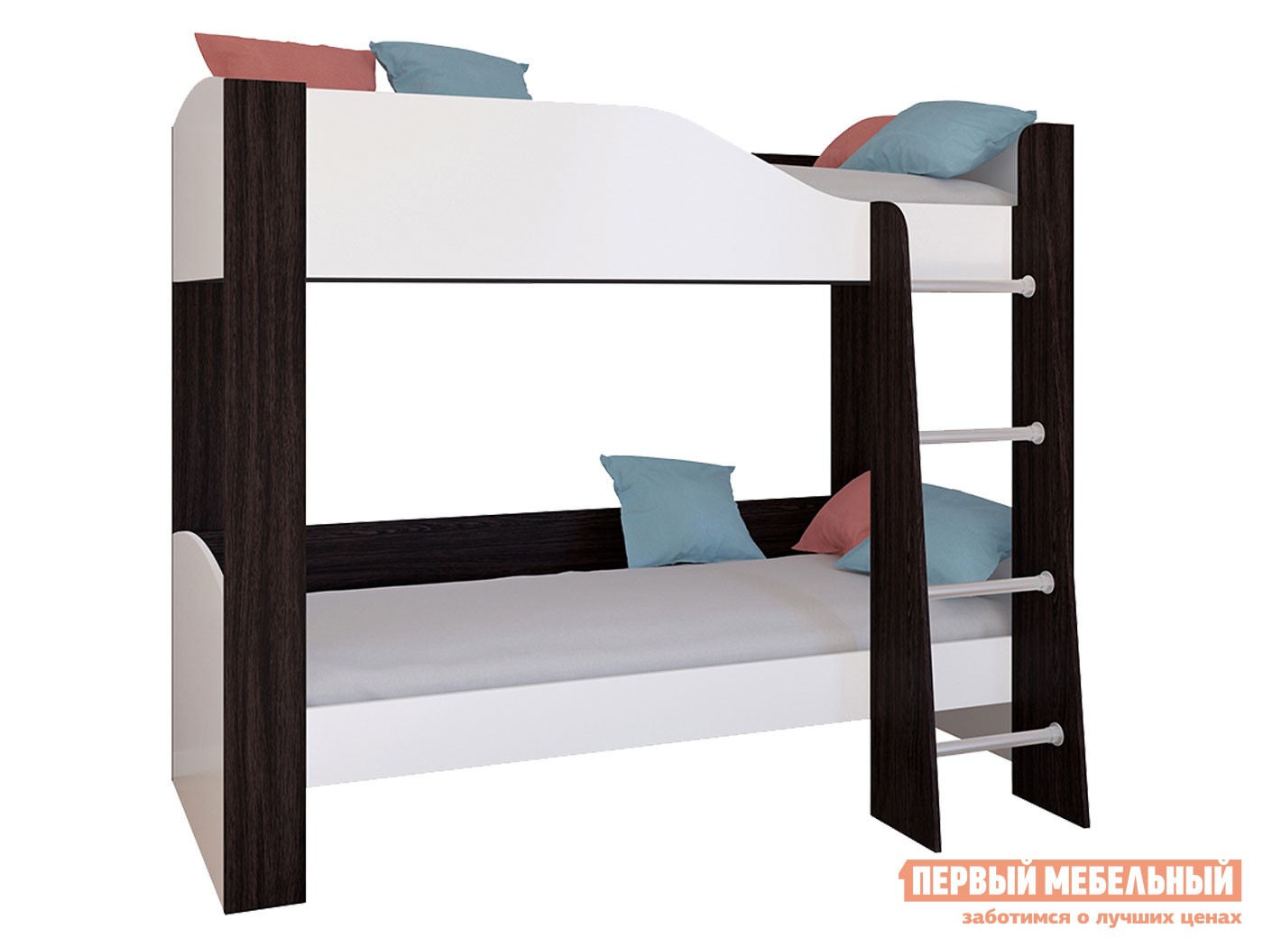 Двухъярусная кровать  Астра 2 Венге / Белый, Без ящика