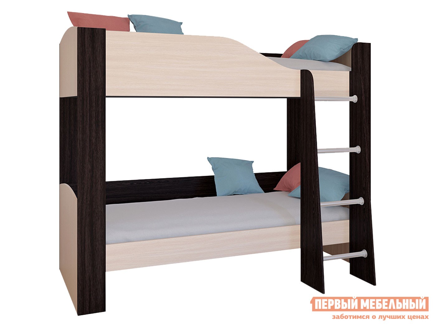 Двухъярусная кровать  Астра 2 Венге / Дуб Молочный, Без ящика