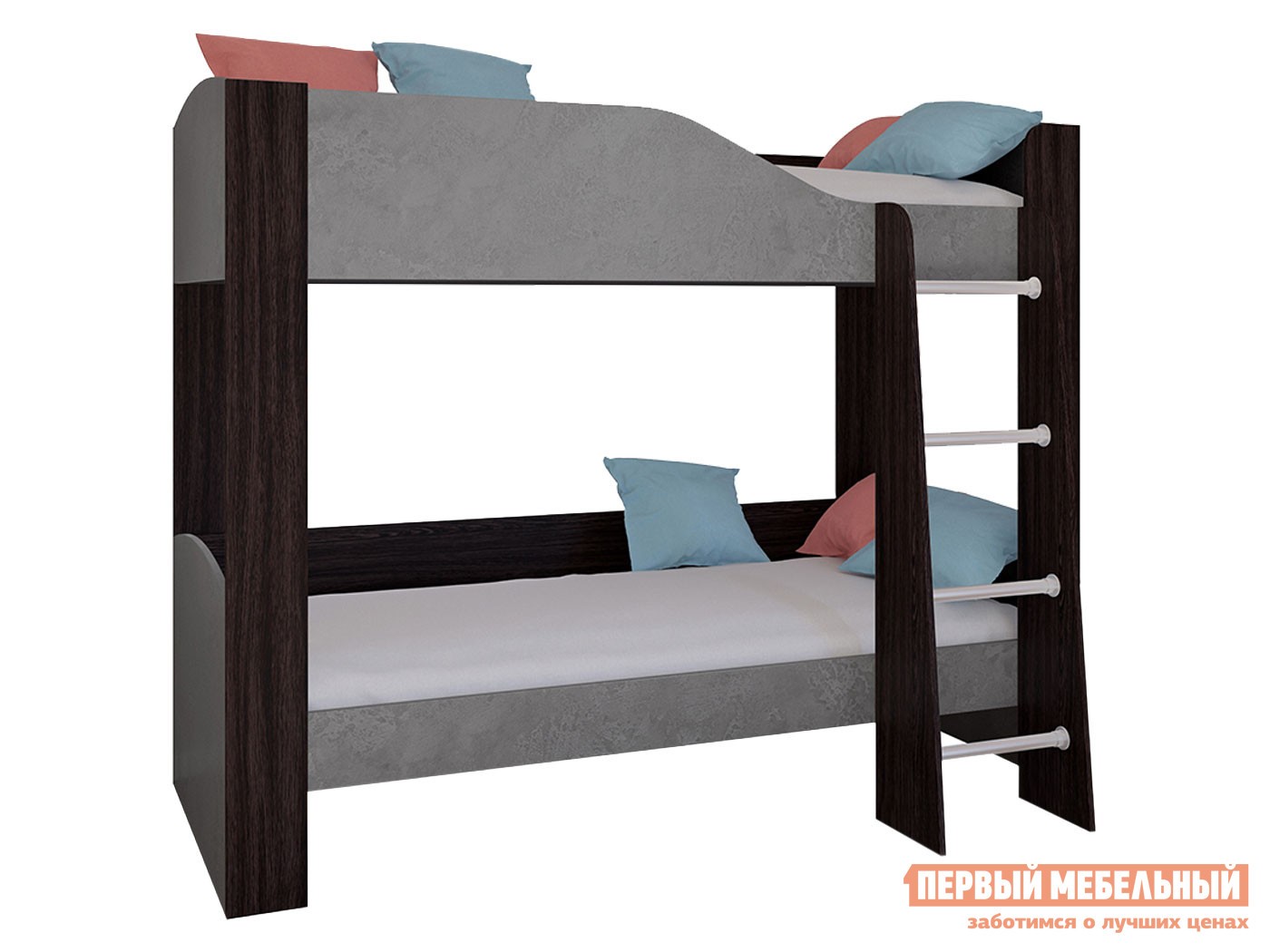 Двухъярусная кровать  Астра 2 Венге / Железный камень, Без ящика
