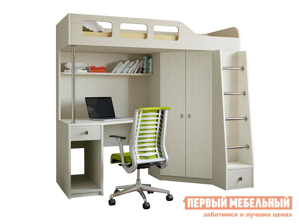 Кровать-чердак  Астра 7 Дуб Молочный