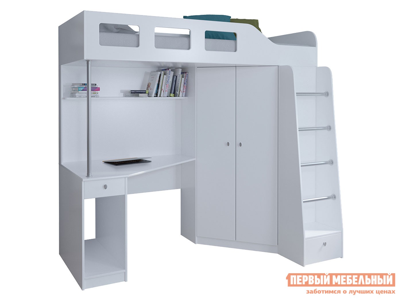 Кровать-чердак  Астра 7 Белый