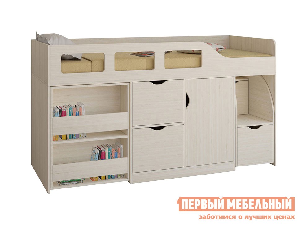 Кровать-чердак  Астра 8 Дуб Молочный