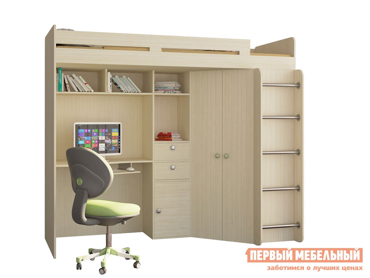 Кровать-чердак  Астра 1 Дуб Молочный