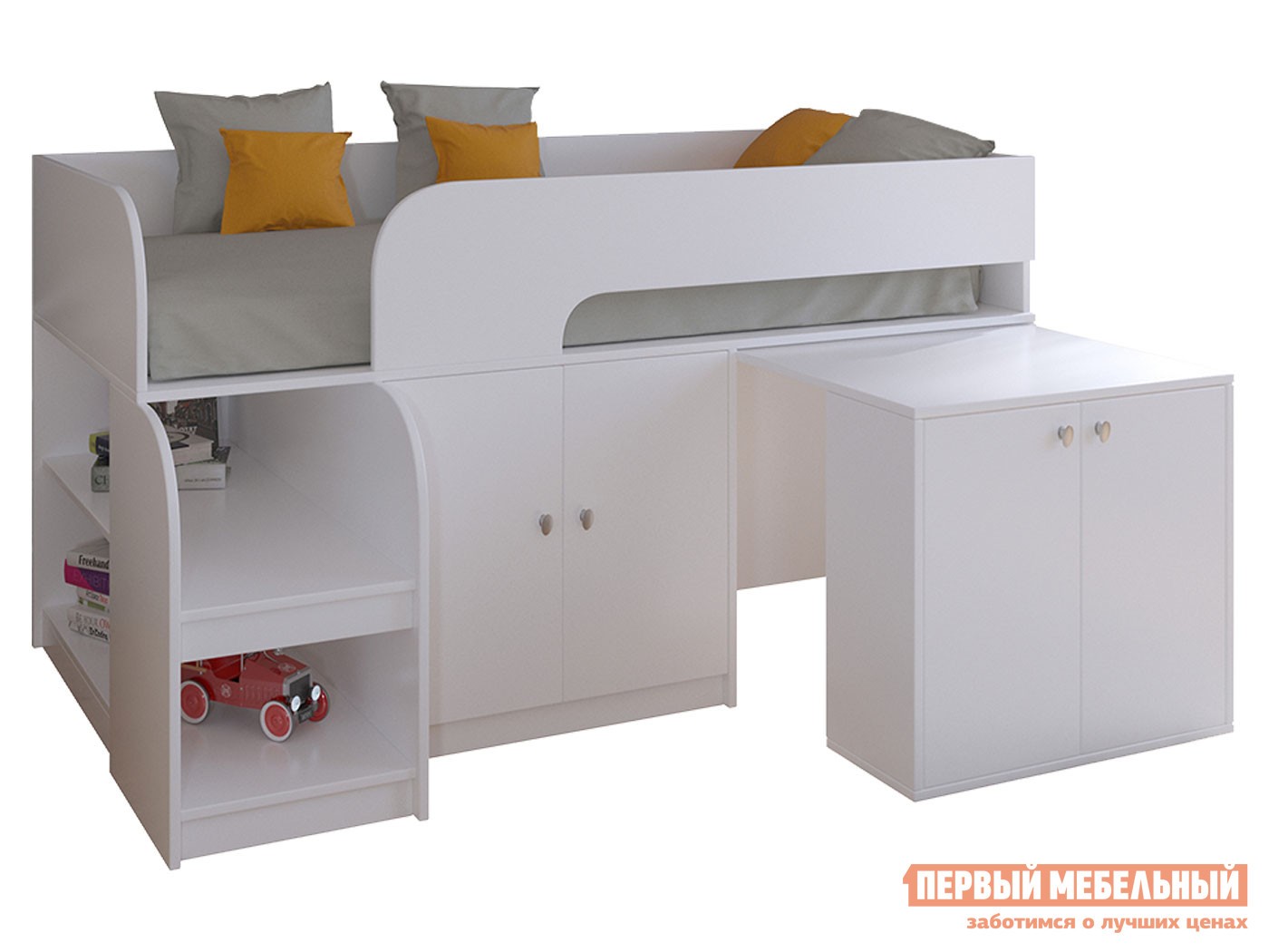 Кровать-чердак  Астра 9/8 Белый